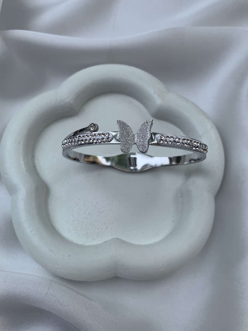 SILVER BUTTERFLY BANGLE